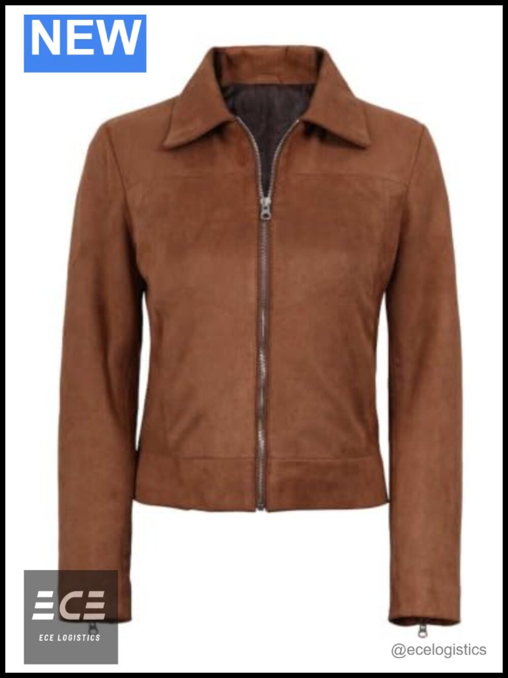 Faux Suede Cropped Zip Up Jacket Womens Shirt Collar Casual